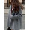image:imageCHARTOU Womens Casual Business Winter Pea Coat Wool Jacket Single Breasted Midi Long Trench OvercoatGrey