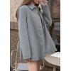 image:imageCHARTOU Womens Casual Business Winter Pea Coat Wool Jacket Single Breasted Midi Long Trench OvercoatGrey