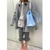 image:imageCHARTOU Womens Casual Business Winter Pea Coat Wool Jacket Single Breasted Midi Long Trench OvercoatGrey