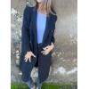 image:imageCHARTOU Womens DoubleBreasted Long Trench Pea Coat Woolen Notch Collar Tweed Jacket Overcoat with PocketsBlack