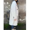 image:imageCHARTOU Womens DoubleBreasted Long Trench Pea Coat Woolen Notch Collar Tweed Jacket Overcoat with PocketsWhite