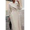 image:imageCHARTOU Womens Elegant Lapel Collar PrincessCore DoubleBreasted Wool Blend Trench OvercoatWhite