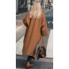 image:imageCHARTOU Womens Elegant SingleBreast Wool Blend Long Length Oversized Pea Coat OvercoatCoffee