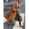 image:imageCHARTOU Womens Elegant SingleBreast Wool Blend Long Length Oversized Pea Coat OvercoatCoffee