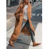 image:imageCHARTOU Womens Elegant SingleBreast Wool Blend Long Length Oversized Pea Coat OvercoatCoffee