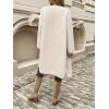 image:imageCHARTOU Womens Fall Winter Button Down Trench Pea Coat Faux Fur Casual Fleece Jacket Pocketed Long OvercoatApricot