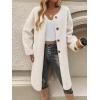 image:imageCHARTOU Womens Fall Winter Button Down Trench Pea Coat Faux Fur Casual Fleece Jacket Pocketed Long OvercoatApricot