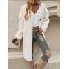 image:imageCHARTOU Womens Fall Winter Button Down Trench Pea Coat Faux Fur Casual Fleece Jacket Pocketed Long OvercoatApricot