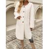 image:imageCHARTOU Womens Fall Winter Button Down Trench Pea Coat Faux Fur Casual Fleece Jacket Pocketed Long OvercoatApricot