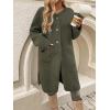 image:imageCHARTOU Womens Fall Winter Button Down Trench Pea Coat Faux Fur Casual Fleece Jacket Pocketed Long OvercoatArmy Green