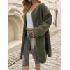 image:imageCHARTOU Womens Fall Winter Button Down Trench Pea Coat Faux Fur Casual Fleece Jacket Pocketed Long OvercoatArmy Green
