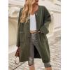 image:imageCHARTOU Womens Fall Winter Button Down Trench Pea Coat Faux Fur Casual Fleece Jacket Pocketed Long OvercoatArmy Green