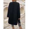 image:imageCHARTOU Womens Fall Winter Button Down Trench Pea Coat Faux Fur Casual Fleece Jacket Pocketed Long OvercoatBlack