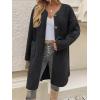 image:imageCHARTOU Womens Fall Winter Button Down Trench Pea Coat Faux Fur Casual Fleece Jacket Pocketed Long OvercoatBlack
