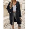 image:imageCHARTOU Womens Fall Winter Button Down Trench Pea Coat Faux Fur Casual Fleece Jacket Pocketed Long OvercoatBlack
