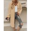 image:imageCHARTOU Womens Fall Winter Button Down Trench Pea Coat Faux Fur Casual Fleece Jacket Pocketed Long OvercoatKhaki