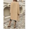 image:imageCHARTOU Womens Fall Winter Button Down Trench Pea Coat Faux Fur Casual Fleece Jacket Pocketed Long OvercoatKhaki