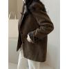 image:imageCHARTOU Womens Fall Winter Casual Business Blazer Jacket Woolen Tweed Pea Coat Office Notched Wool OvercoatCoffee