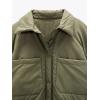 image:imageCHARTOU Womens Insulated Padded Quilted Button Down Shirt Jacket Overcoat with PocketArmy Green