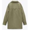 image:imageCHARTOU Womens Insulated Padded Quilted Button Down Shirt Jacket Overcoat with PocketArmy Green
