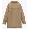 image:imageCHARTOU Womens Insulated Padded Quilted Button Down Shirt Jacket Overcoat with PocketCamel