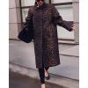 image:imageCHARTOU Womens Leopard Long Trench Coat Fall Fashion Buttons Cheetah Printed Windproof Overcoat with PocketsBrown