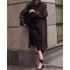 image:imageCHARTOU Womens Leopard Long Trench Coat Fall Fashion Buttons Cheetah Printed Windproof Overcoat with PocketsBrown