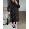 image:imageCHARTOU Womens Leopard Long Trench Coat Fall Fashion Buttons Cheetah Printed Windproof Overcoat with PocketsBrown
