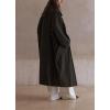 image:imageCHARTOU Womens Long Trench Coat Fall Notch Lapel Oversized Jacket Windproof Overcoat with PocketsArmy