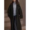 image:imageCHARTOU Womens Long Trench Coat Fall Notch Lapel Oversized Jacket Windproof Overcoat with PocketsArmy