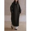 image:imageCHARTOU Womens Long Trench Coat Fall Notch Lapel Oversized Jacket Windproof Overcoat with PocketsArmy