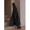 image:imageCHARTOU Womens Long Trench Coat Fall Notch Lapel Oversized Jacket Windproof Overcoat with PocketsArmy