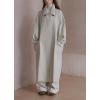 image:imageCHARTOU Womens Long Trench Coat Fall Notch Lapel Oversized Jacket Windproof Overcoat with PocketsBean Green