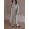 image:imageCHARTOU Womens Long Trench Coat Fall Notch Lapel Oversized Jacket Windproof Overcoat with PocketsBean Green