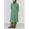 image:imageCHARTOU Womens Long Wool Coats Winter Thick Single Breasted Overcoat Back Slit Lapel Trench PeacoatEmerald Green