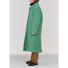 image:imageCHARTOU Womens Long Wool Coats Winter Thick Single Breasted Overcoat Back Slit Lapel Trench PeacoatEmerald Green