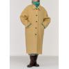 image:imageCHARTOU Womens Long Wool Coats Winter Thick Single Breasted Overcoat Back Slit Lapel Trench PeacoatWheat Yellow