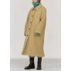 image:imageCHARTOU Womens Long Wool Coats Winter Thick Single Breasted Overcoat Back Slit Lapel Trench PeacoatWheat Yellow