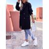 image:imageCHARTOU Womens Oversized Wool Blend Tailored Collar Double Breasted Trench Coat OvercoatBlack