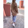 image:imageCHARTOU Womens Oversized Wool Blend Tailored Collar Double Breasted Trench Coat OvercoatKhaki