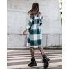 image:imageCHARTOU Womens Plaid Wool Blend Double Breasted Midi Long Trench Coat OvercoatGreen