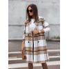 image:imageCHARTOU Womens Plaid Wool Blend Double Breasted Midi Long Trench Coat OvercoatKhaki