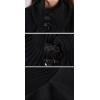 image:imageCHARTOU Womens Raglan KnitSleeve Wool Blend Button Front Trench Coat Peacoat OvercoatBlack