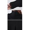 image:imageCHARTOU Womens Raglan KnitSleeve Wool Blend Button Front Trench Coat Peacoat OvercoatBlack