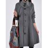 image:imageCHARTOU Womens Raglan KnitSleeve Wool Blend Button Front Trench Coat Peacoat OvercoatGrey