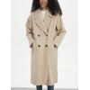 image:imageCHARTOU Womens Winter Double Breasted Tweed Pea Coat Trench Oversized Notch Lapel Long Jacket Overcoat WarmKhaki
