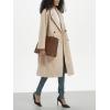 image:imageCHARTOU Womens Winter Double Breasted Tweed Pea Coat Trench Oversized Notch Lapel Long Jacket Overcoat WarmKhaki
