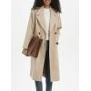 image:imageCHARTOU Womens Winter Double Breasted Tweed Pea Coat Trench Oversized Notch Lapel Long Jacket Overcoat WarmKhaki