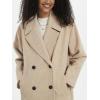 image:imageCHARTOU Womens Winter Double Breasted Tweed Pea Coat Trench Oversized Notch Lapel Long Jacket Overcoat WarmKhaki