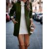 image:imageCHARTOU Womens Winter Mid Long Tweed Trench Coat Slim Cinched Waist Peacoat Notched Lapel Overcoat FallArmy Green